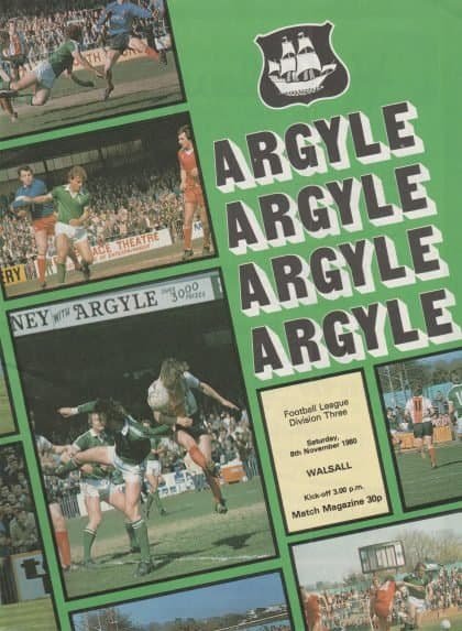 Plymouth Argyle v Walsall 08-Nov-1980