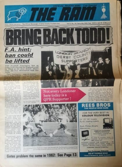 Derby County v Queens Park Rangers 24-Feb-1973