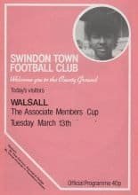 Swindon Town v Walsall 13-Mar-1984