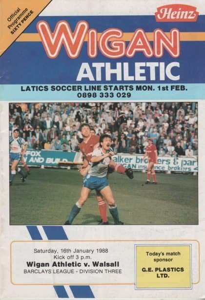 Wigan Athletic v Walsall 16-Jan-1988