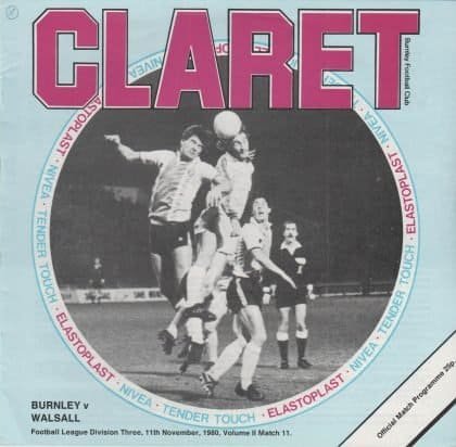 Burnley v Walsall 11-Nov-1980