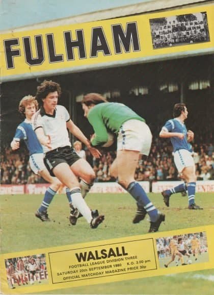Fulham v Walsall 20-Sep-1980