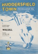 Huddersfield Town v Walsall 21-Apr-1981
