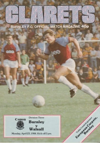 Burnley v Walsall 23-Apr-1984