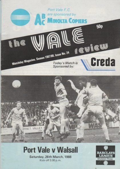 Port Vale v Walsall 26-Mar-1988