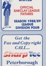 Peterborough United Fixture list 1988-89