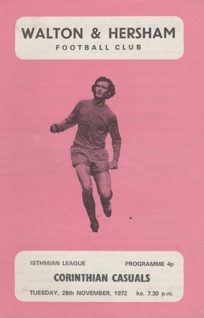 Walton & Hersham v Carshalton Athletic  28-Nov-1972