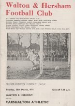 Walton & Hersham v Carshalton Athletic  30-Mar-1971