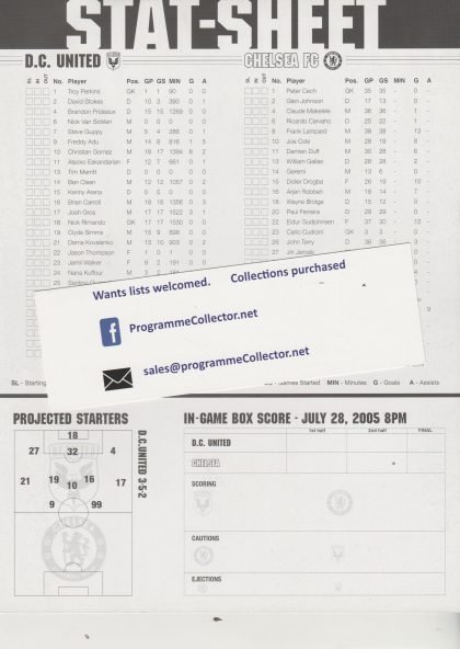 DC United v Chelsea 28-Jul-2005