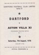 Dartford v Aston Villa XI   07-Aug-1976