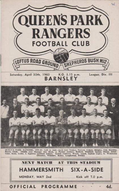 Queens Park Rangers v Barnsley 30-Apr-1960