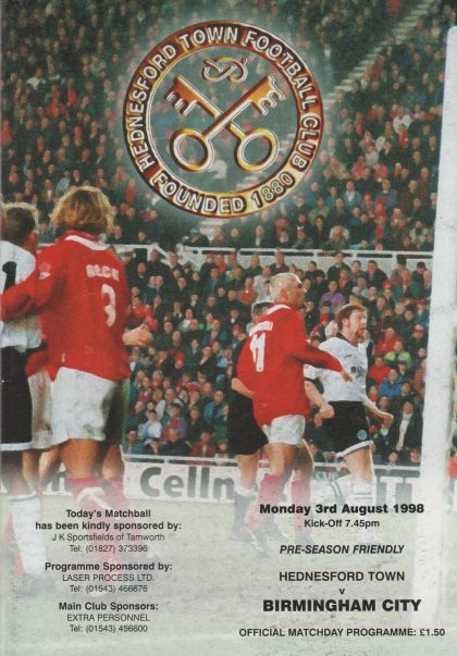 Hednesford Town v Birmingham City 03-Aug-1998