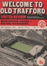 Manchester United v Bolton Wanderers 25-Sep-1974