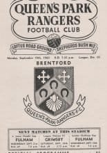 Queens Park Rangers v Brentford  19-Sep-1960