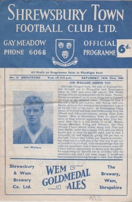 Shrewsbury Town v Brentford 23-Jan-1960