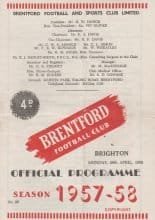 Brentford v Brighton & Hove Albion 28-Apr-1958