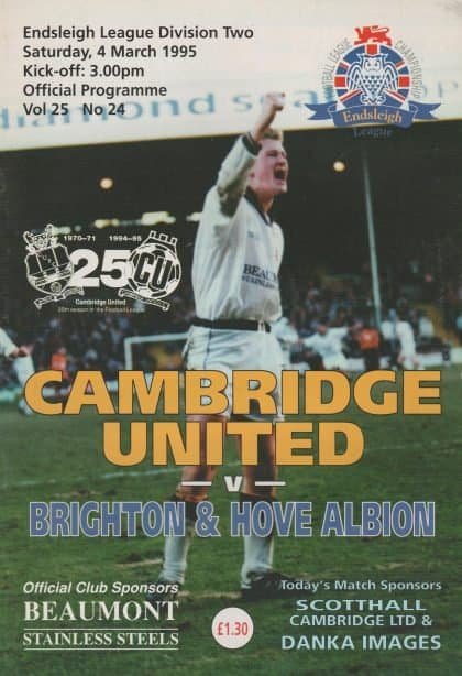 Cambridge United v Brighton & Hove Albion 04-Mar-1995