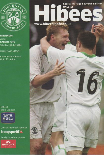 Hibernian v Cardiff City  24-Jul-2004