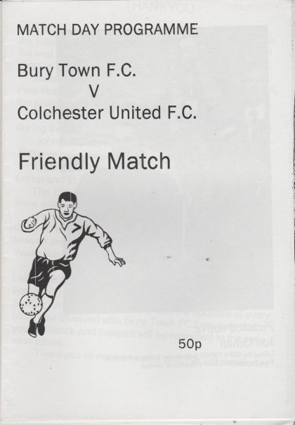 Bury Town v Colchester United 2001-02