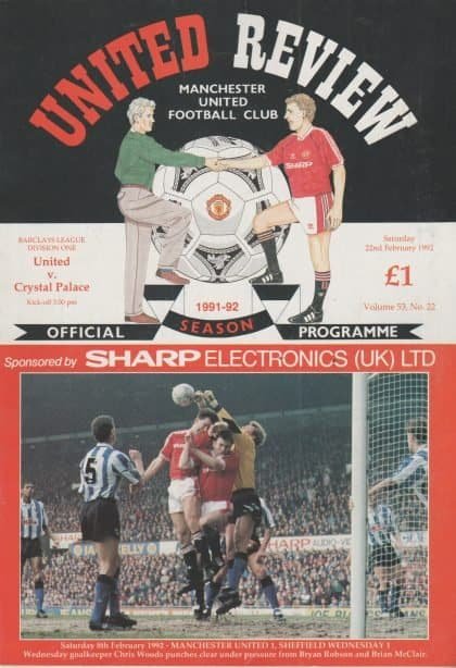 Manchester United v Crystal Palace   22-Feb-1992