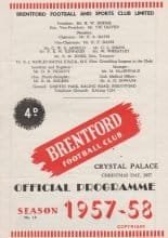 Brentford v Crystal Palace 25-Dec-1957