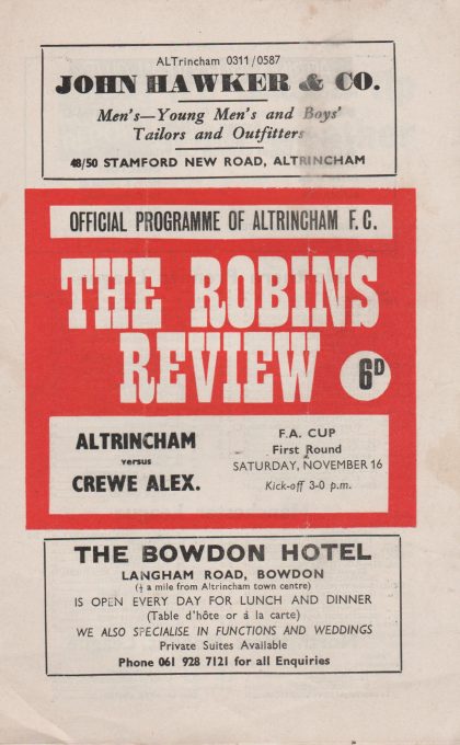Altrincham v Crewe Alexandra 16-Nov-1968