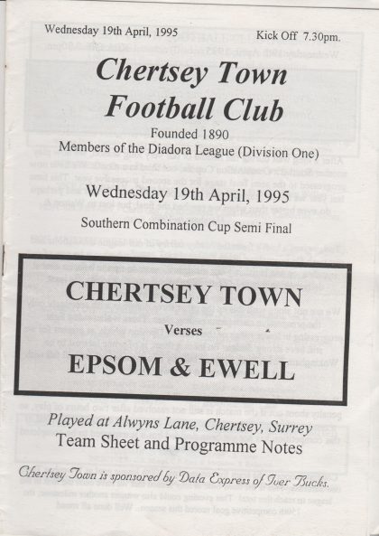 Chertsey Town v Epsom & Ewell   19-Apr-1995