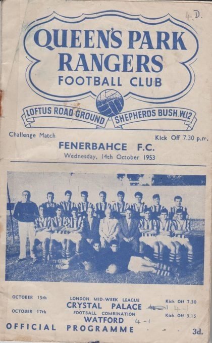 Queens Park Rangers v Fenerbahce 14-Oct-1953