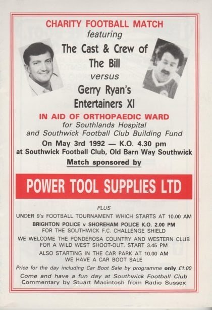 The Cast & Crew of The Bill v Gerry Ryan's Entertainers XI   03-May-1992