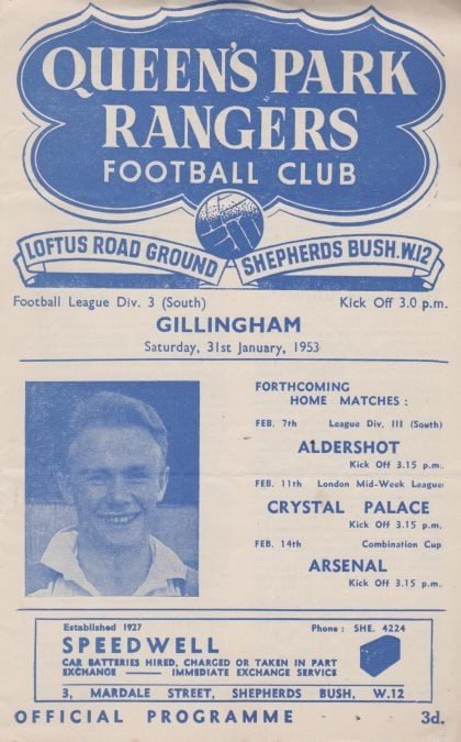 Queens Park Rangers v Gillingham  31-Jan-1953