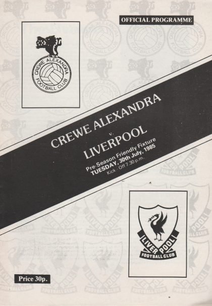 Crewe Alexandra v Liverpool   30-Jul-1985