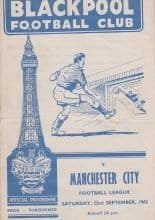 Blackpool v Manchester City  22-Sep-1962