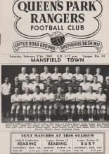 Queens Park Rangers v Mansfield Town 27-Feb-1960