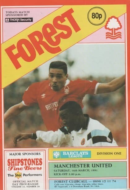 Nottingham Forest v Manchester United 16-Mar-1991