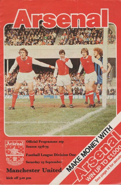 Arsenal v Manchester United 23-Sep-1978