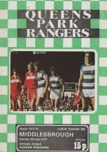 Queens Park Rangers v Middlesbrough   10-Apr-1976