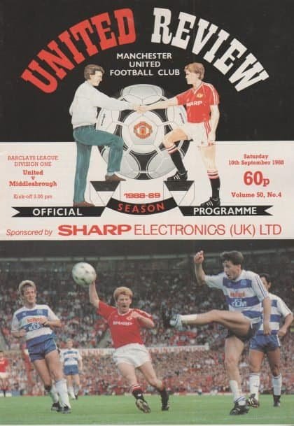 Manchester United v Middlesbrough  10-Sep-1988