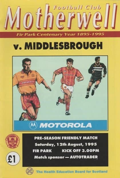 Motherwell v Middlesbrough  12-Aug-1995