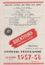 Brentford v Millwall 01-Mar-1958