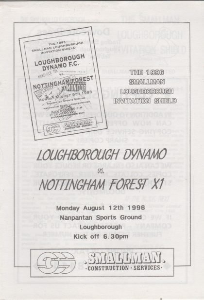 Loughborough Dynamo v Nottingham Forest XI  12-Aug-1996