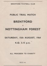 Brentford v Nottingham Forest 15-Aug-1964