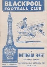 Blackpool v Nottingham Forest 22-Oct-1960