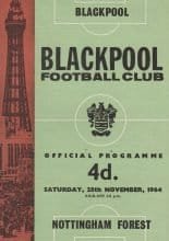 Blackpool v Nottingham Forest 28-Nov-1964