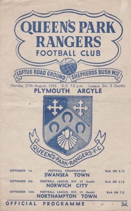 Queens Park Rangers v Plymouth Argyle 27-Aug-1956