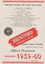 Brentford v Queens Park Rangers 16-Apr-1960