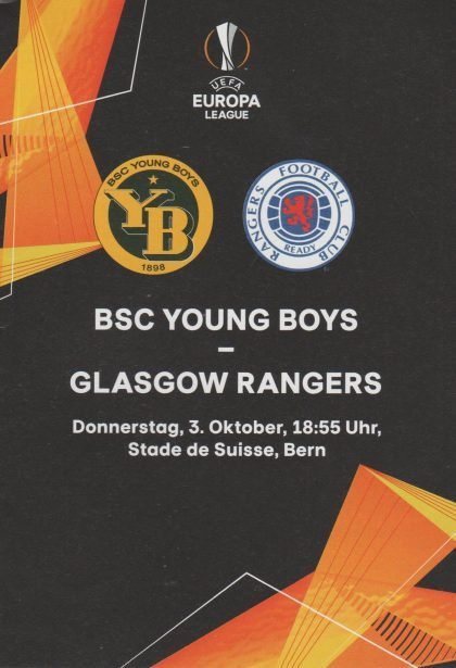 Young Boys Berne v Glasgow Rangers  03-Oct-2019