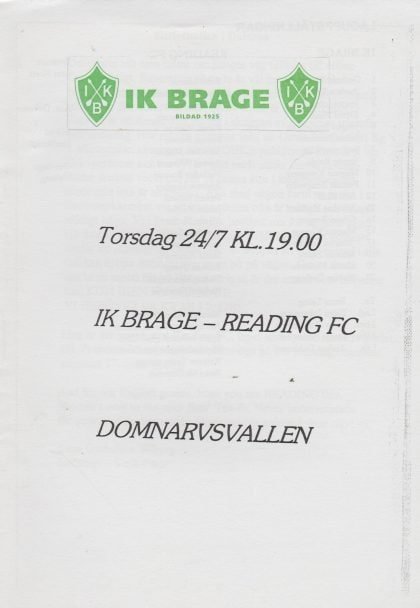 IK Brage v Reading  24-Jul-2003