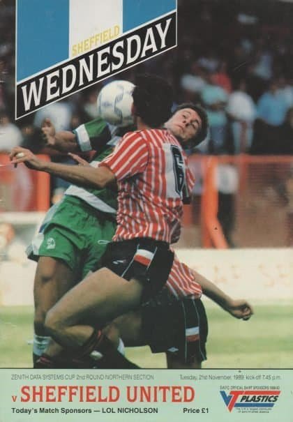 Sheffield Wednesday v Sheffield United 21-Nov-1989