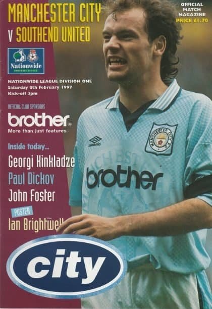 Manchester City v Southend United 08-Feb-1997