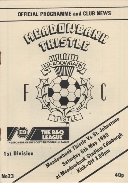 Meadowbank Thistle v St Johnstone  06-May-1989